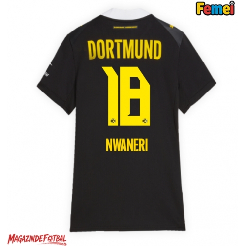 Borussia Dortmund Ethan Nwaneri #18 Tricou Fotbal Replică 2026-27 Femei Deplasare Borussia Dortmund Ethan Nwaneri #18 Tricou Fotbal Replică 2026-27 Femei Deplasare